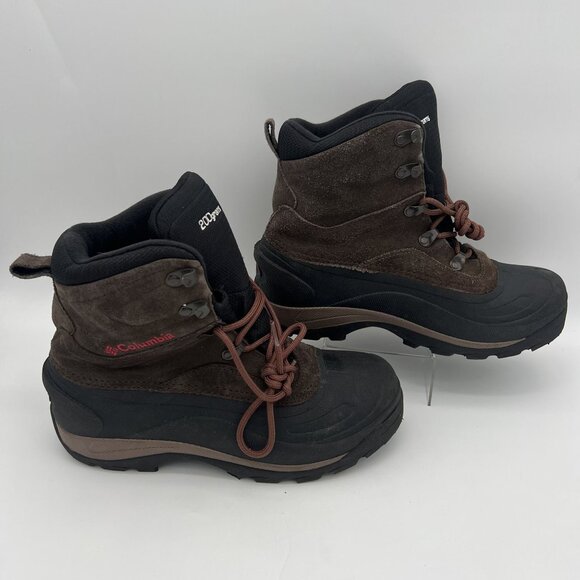 Columbia Mens Brown Winter Hiking Boots 8.5 Snowproof Insulation Durable Sole